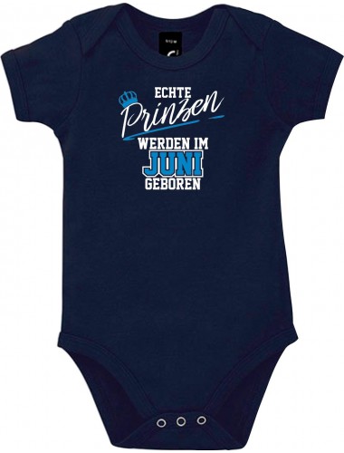 Baby Body Echte Prinzen werden im JUNI geboren, blau, 12-18 Monate