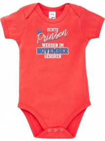 Baby Body Echte Prinzen werden im NOVEMBER geboren, rot, 12-18 Monate