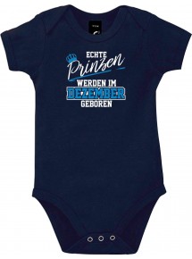 Baby Body Echte Prinzen werden im DEZEMBER geboren, blau, 12-18 Monate
