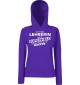 Lady Kapuzensweatshirt Ich bin Lehrerin, weil Superheld kein Beruf ist, Purple, XS