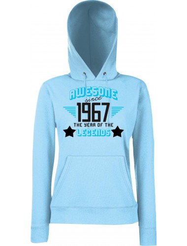 Lady Kapuzensweatshirt Awesome since 1967 the Year of the Legends, SkyBlue, L
