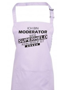 Kochschürze, Ich bin Moderator, weil Superheld kein Beruf ist, Farbe lilac