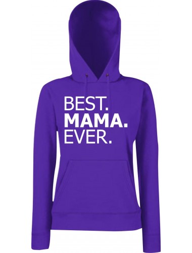 Lady Hooded , BEST MAMA EVER, Purple, L