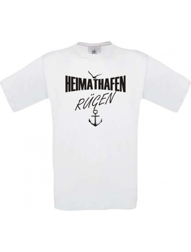 Männer-Shirt Heimathafen Rügen  kult, weiss, Größe L