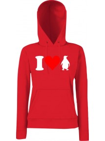 Lady Kapuzensweatshirt Zoo Tiere Animals I Love Pinguine