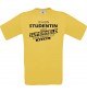 Männer-Shirt Ich bin Studentin, weil Superheld kein Beruf ist, gelb, Größe L