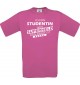 Männer-Shirt Ich bin Studentin, weil Superheld kein Beruf ist, pink, Größe L