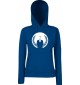 Lady Kapuzensweatshirt Anonymous Skull, blau, L