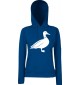 Lady Kapuzensweatshirt Tiere Animals Ente blau, XS