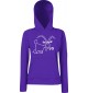 Lady Kapuzensweatshirt Funy Tiere Animals Ziege Purple, XS