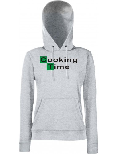 Lady Hooded Cooking Time Cook HeatherGrey, L