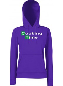Lady Hooded Cooking Time Cook Purple, L
