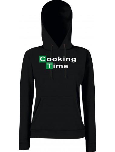 Lady Hooded Cooking Time Cook schwarz, L