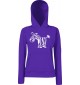 Lady Kapuzensweatshirt Funy Tiere Animals Zebra Purple, XS