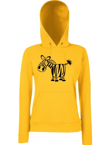 Lady Kapuzensweatshirt Funy Tiere Animals Zebra Sunflower, XS