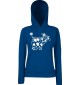 Lady Kapuzensweatshirt Funy Tiere Animals Kuh blau, XS