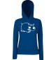 Lady Kapuzensweatshirt Funy Tiere Animals Nilpferd blau, XS