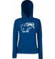 Lady Kapuzensweatshirt Funy Tiere Animals Schaf blau, XS