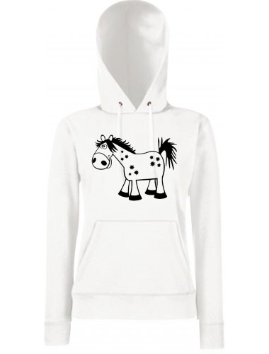 Lady Kapuzensweatshirt Funy Tiere Animals Pferd Größen XS-XXL