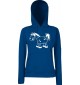 Lady Kapuzensweatshirt Funy Tiere Animals Pferd blau, XS