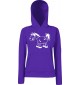 Lady Kapuzensweatshirt Funy Tiere Animals Pferd Purple, XS