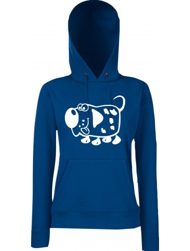Lady Kapuzensweatshirt Funy Tiere Animals Hund blau, XS