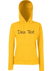 Lady Kapuzensweatshirt Dein Text oder Deine IDEE versehen individuell, Sunflower, Größe XS