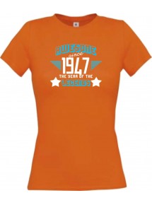 Lady T-Shirt Awesome since 1947 the Year of the Legends, orange, L