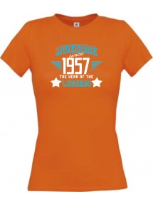 Lady T-Shirt Awesome since 1957 the Year of the Legends, orange, L