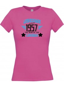 Lady T-Shirt Awesome since 1957 the Year of the Legends, pink, L