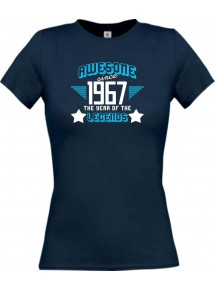 Lady T-Shirt Awesome since 1967 the Year of the Legends, navy, L