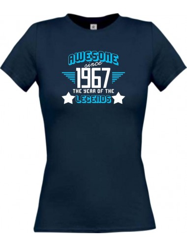 Lady T-Shirt Awesome since 1967 the Year of the Legends, navy, L