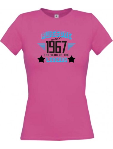 Lady T-Shirt Awesome since 1967 the Year of the Legends, pink, L