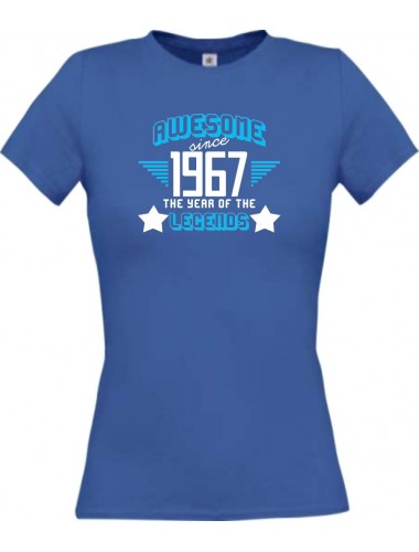 Lady T-Shirt Awesome since 1967 the Year of the Legends, royal, L