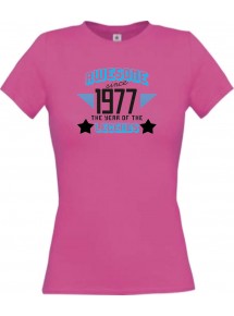 Lady T-Shirt Awesome since 1977 the Year of the Legends, pink, L