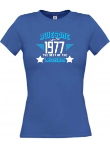 Lady T-Shirt Awesome since 1977 the Year of the Legends, royal, L