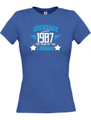 Lady T-Shirt Awesome since 1987 the Year of the Legends, royal, L