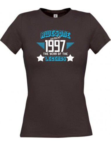 Lady T-Shirt Awesome since 1997 the Year of the Legends, braun, L