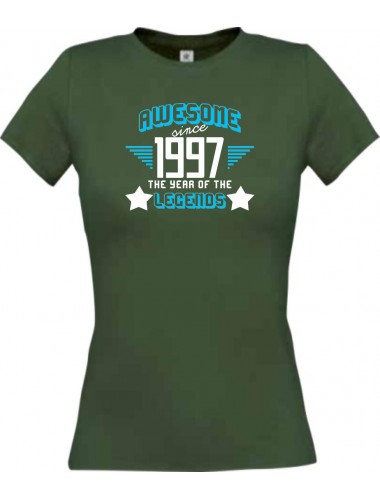Lady T-Shirt Awesome since 1997 the Year of the Legends, gruen, L
