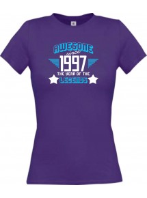 Lady T-Shirt Awesome since 1997 the Year of the Legends, lila, L