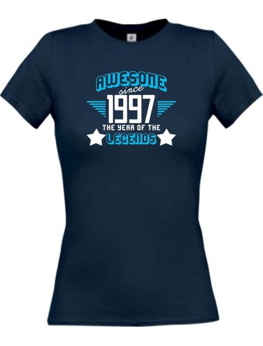 Lady T-Shirt Awesome since 1997 the Year of the Legends, navy, L