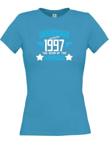 Lady T-Shirt Awesome since 1997 the Year of the Legends, türkis, L