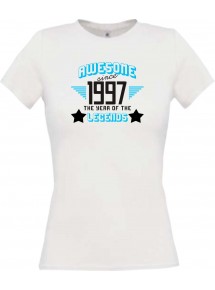 Lady T-Shirt Awesome since 1997 the Year of the Legends, weiss, L