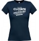 Lady T-Shirt Ich bin Clown, weil Superheld kein Beruf ist navy, L