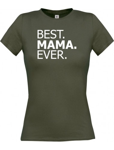 Lady T-Shirt , BEST MAMA EVER, grau, L