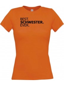 Lady T-Shirt , BEST SCHWESTER EVER, orange, L