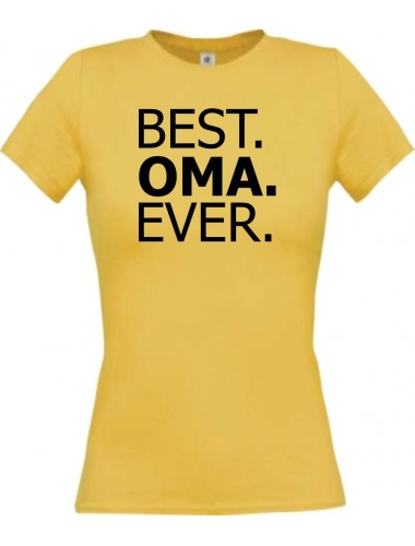 Lady T-Shirt , BEST OMA EVER, gelb, L