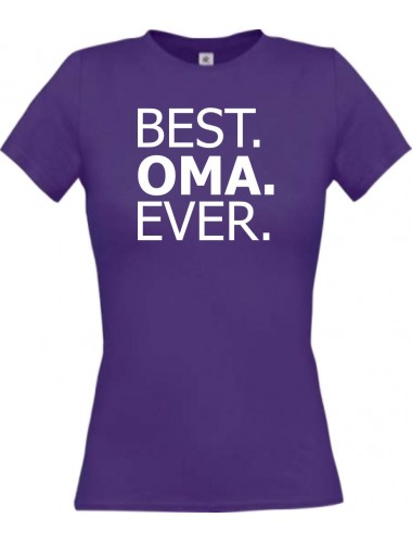 Lady T-Shirt , BEST OMA EVER, lila, L