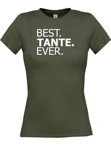 Lady T-Shirt , BEST TANTE EVER, grau, L