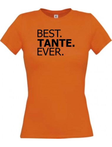 Lady T-Shirt , BEST TANTE EVER, orange, L